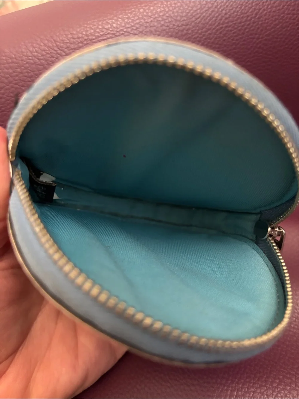 Coach Floral Round Cosmetic Case or coin purse - Blue